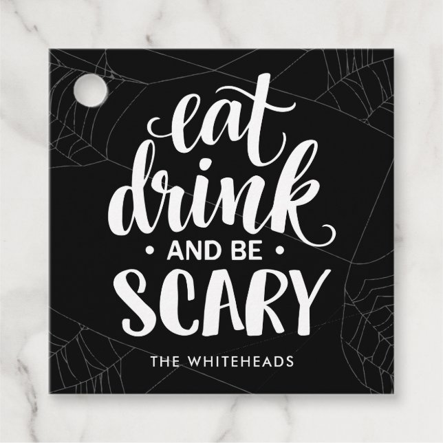 Iss Drink und sei Beängstigend Halloween Geschenkanhänger (Vorderseite)