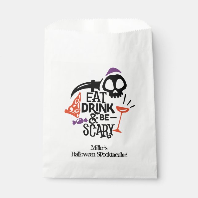 Iss Drink und sei Beängstigend Halloween Geschenktütchen (Vorderseite)