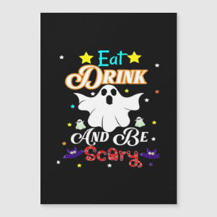 Iss Drink und sei Beängstigend zu Halloween. Magnetkarte