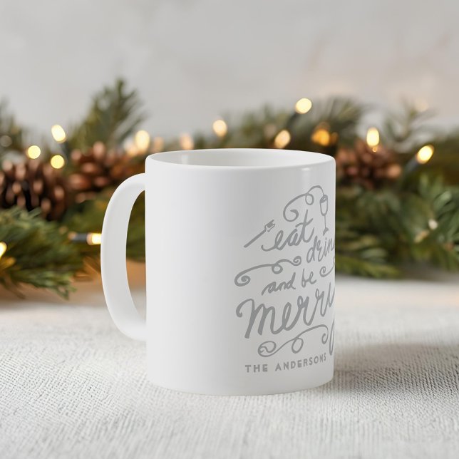 Iss Drink und sei froh Personalisierte Weihnachten Kaffeetasse (Von Creator hochgeladen)