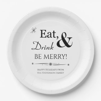 Iss Drink und sei froh Retro Mitte des Jahrhundert Pappteller