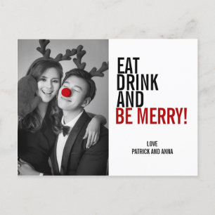 Iss Drink und sei frohe Weihnachten Foto Postkarte
