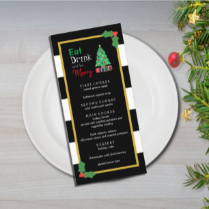 Iss Drink und sei frohe Weihnachten Party Menükarte