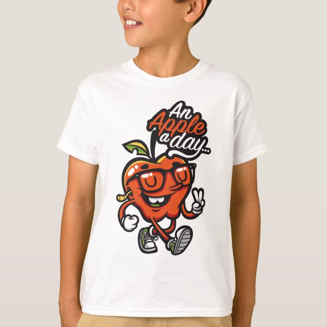 Iss einen Apfel am Tag T-Shirt (Vorderseite)