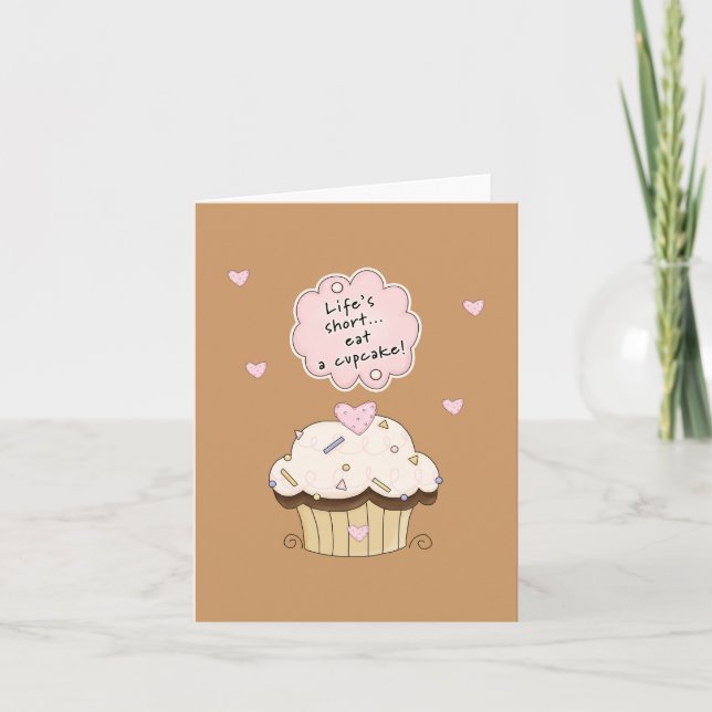 Iss einen Cupcake Karte (Vorderseite)