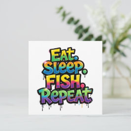 Iss Fisch Wiederhole Regenbogen Graffiti