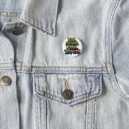 Iss Fisch Wiederhole Regenbogen Graffiti Button