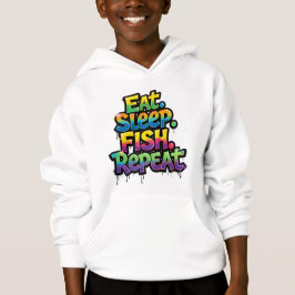 Iss Fisch Wiederhole Regenbogen Graffiti Hoodie