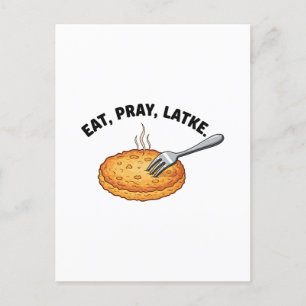 Iss Gebet Latke Jüdische Hanukkah Latke Liebhaber Einladungspostkarte