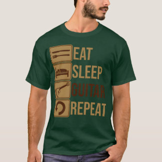 Iss Gitarre Spielen Wiederhol Mädchen T-Shirt