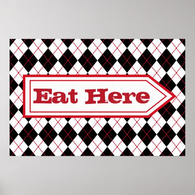 Iss Here Diner Sign Poster (Vorne)