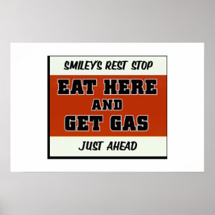 Iss hier und hol Gas Poster