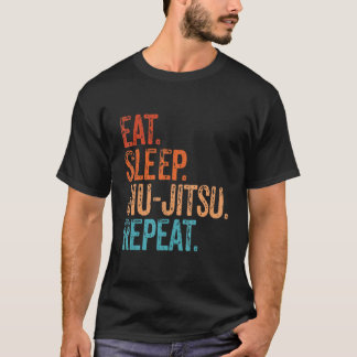 Iss Jiu Jitsu Wiederhole Lustig Vintage Kampfsport T-Shirt