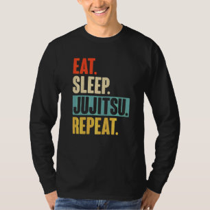 Iss Jujitsu Schlaf Wiederholen Retro Vintage Jujit T-Shirt