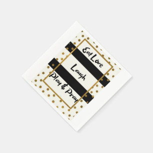 Iss liebe lachen spielen beten schwarze goldene Pu Serviette