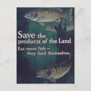 Iss mehr Fisch - Vintage Postkarte