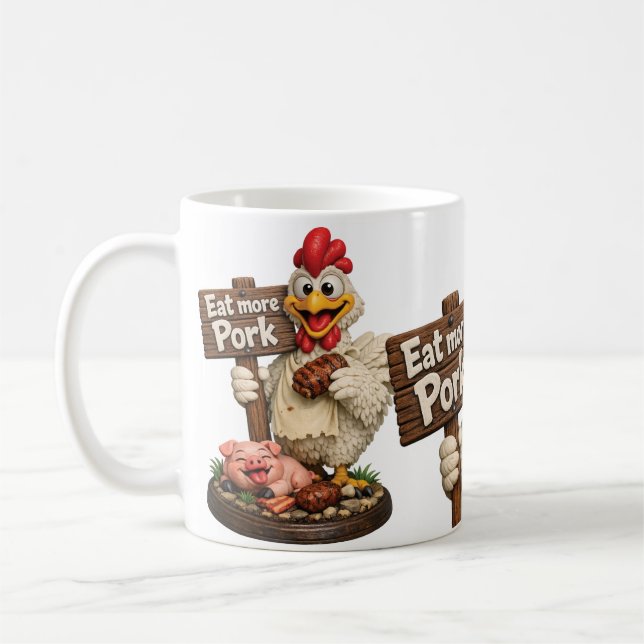 Iss mehr Schwein Kaffeetasse (Links)