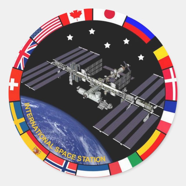 ISS-Member Composite-Logo Runder Aufkleber (Vorderseite)