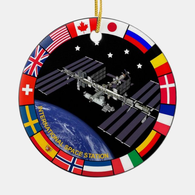 ISS-Mitgliedszusammensetzungs-Logo Keramik Ornament (Vorne)