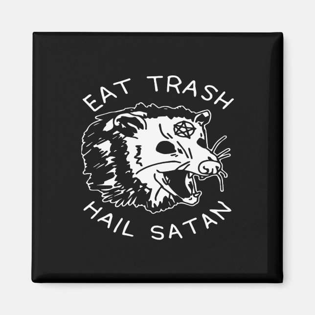 Iss Müll Essen Heil Satan Passende Weihnachts-Pyja Magnet (Vorne)