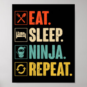 Iss Ninja Wiederholen Lustig Martial Ninja Poster