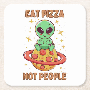 Iss Pizza nicht Leute Rechteckiger Pappuntersetzer