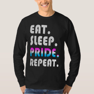 Iss Pride Schlafen Essen Wiederholen LGBTQ Flagge T-Shirt