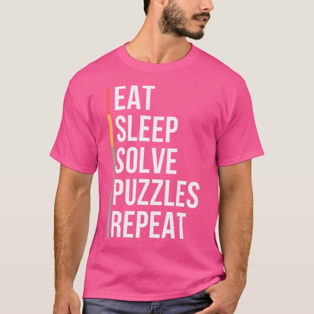 Iss Rätsel Lösen Schlaf Wiederhole Jigsaw Puzzles  T-Shirt (Vorderseite)
