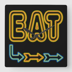 Iss Retro Neon Kunst Küchen Wanduhr