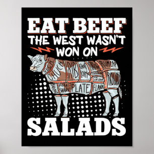 Iss Rindfleisch Der Westen wurde nicht mit Salaten Poster