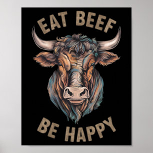 Iss Rindfleisch Sei Glücklich Carnivore Fleischlie Poster