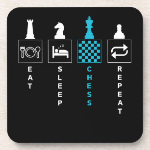 Iss Schach Spielen Wiederhole Getränkeuntersetzer