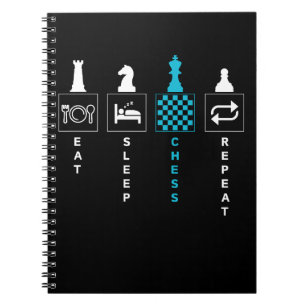 Iss Schach Spielen Wiederhole Notizblock
