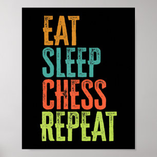 iss Schach spielen wiederhole Schachgroßmeister Tr Poster