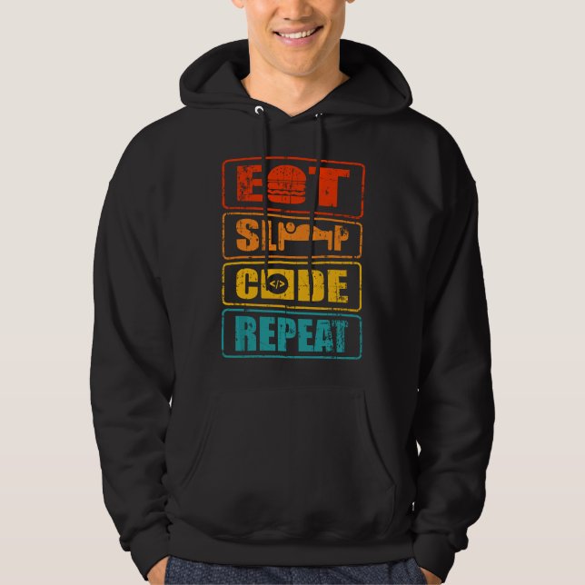 iss schlaf code wiederhole informatik programmiere hoodie (Vorderseite)