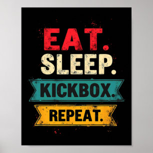 Iss Schlaf Kickbox Wiederhole Kickboxen Mma Boxer  Poster