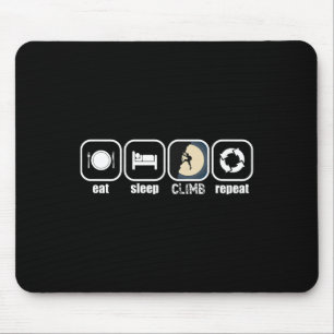 Iss, Schlaf, Kletter, Wiederhol - Lustiges Kletter Mousepad