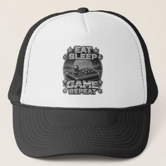 Iss-Schlaf-Spiel-Wiederholung-T-Shirt Truckerkappe