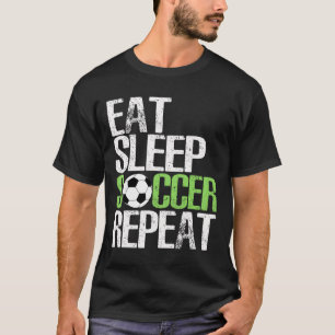 Iss Schlafe Fußball Wiederhole Cool Sport Spieler T-Shirt