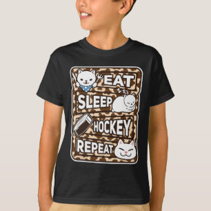 Iss Schlafe Hockey Wiederhole Jungen Mädchen Kinde T-Shirt