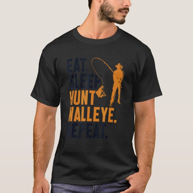 Iss Schlafe Jage Zander Wiederhole Köder Zander Gl T-Shirt (Vorderseite)