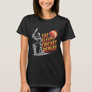 Iss Schlafen Cricket Wiederholen Sportliebhaber Cr T-Shirt