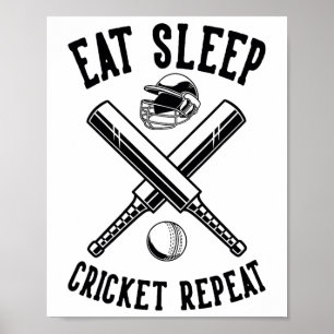 Iss Schlafen Cricket Wiederholen T Cricket 1 Poster