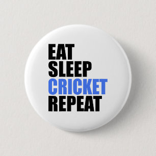 Iss Schlafen Cricket Wiederholen Team Liga Amateur Button