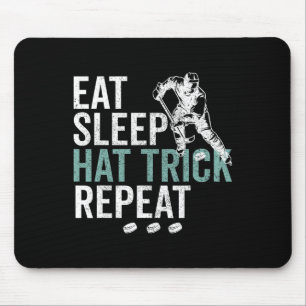 Iss Schlafen Hut Trick Wiederholen Cool Eishockey Mousepad