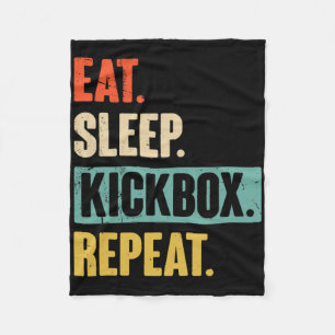 Iss Schlafen Kickboxen Wiederholen Retro Kickboxen Fleecedecke