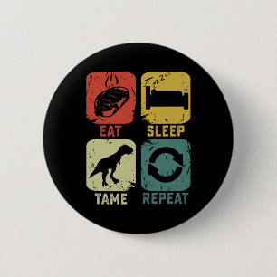 Iss Schlafen Zähmen Wiederholen Dinosaurier Gaming Button