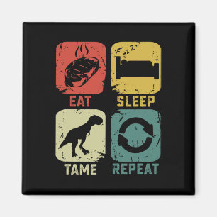 Iss Schlafen Zähmen Wiederholen Dinosaurier Gaming Magnet