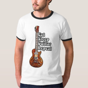 Iss schlafgitarre wiederholen. Vintag farbig T-Shirt