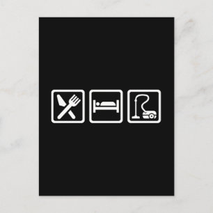 Iss schlafsauber postkarte